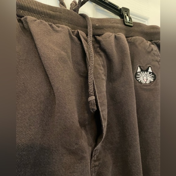 Crazy Shirts Hawaii XL Root Beer Dyed Canton Pants Kliban Cat Embroidery Casual - Picture 7 of 16